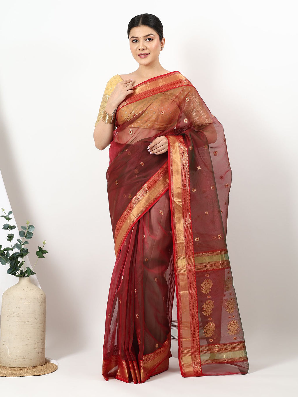 Meenakari Chand - Chanderi Silk Saree