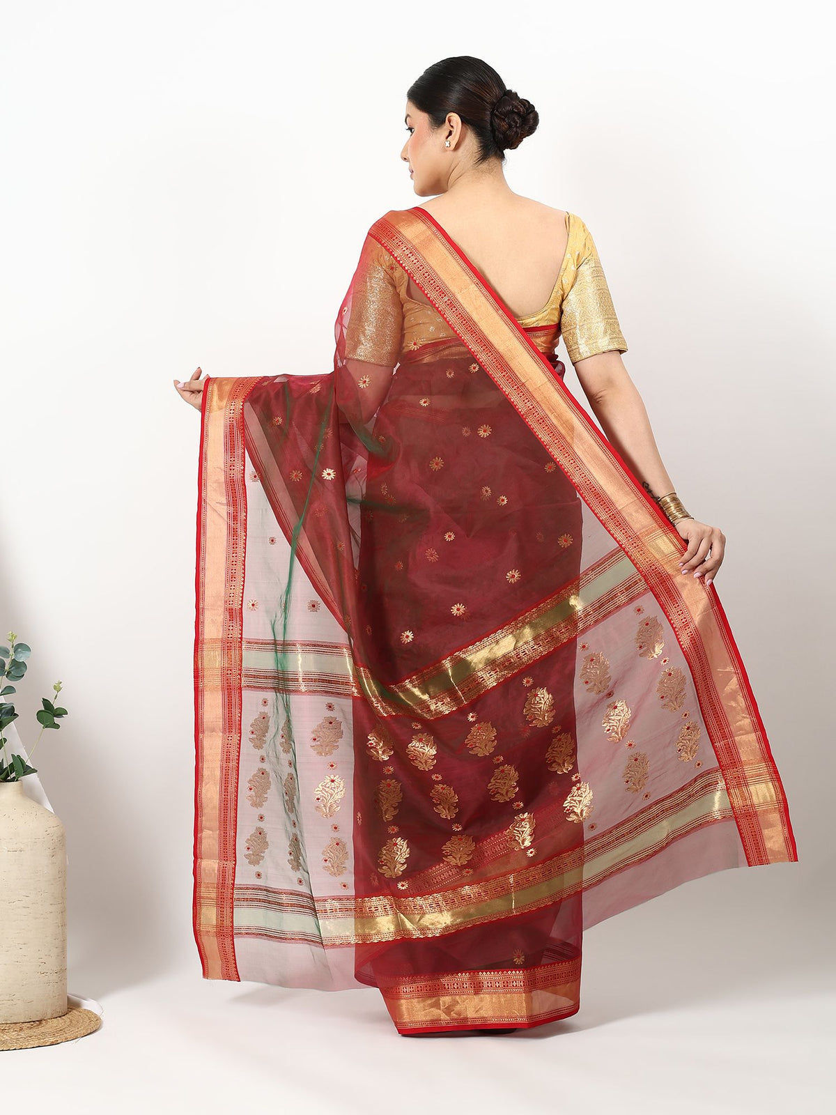 Meenakari Chand - Chanderi Silk Saree
