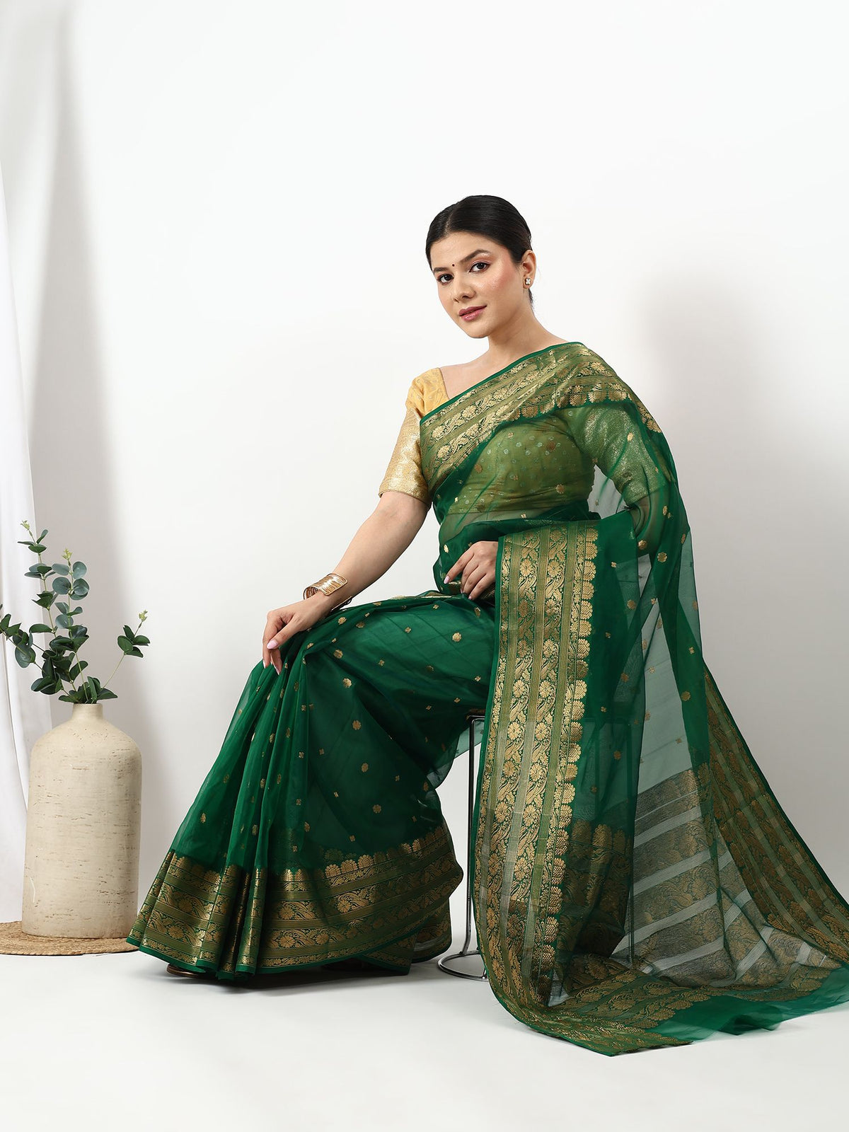 Diya Baati - Chanderi Silk Saree
