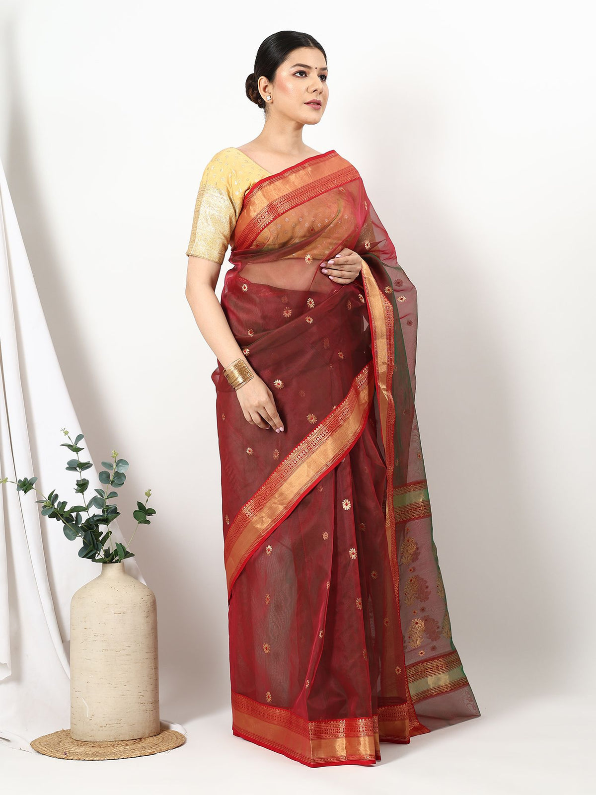 Meenakari Chand - Chanderi Silk Saree