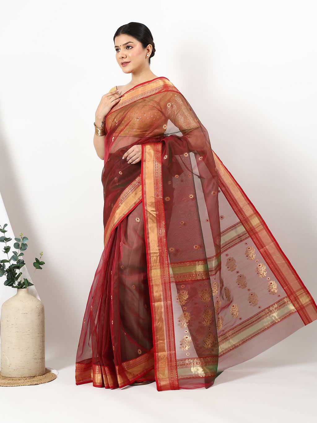 Meenakari Chand - Chanderi Silk Saree